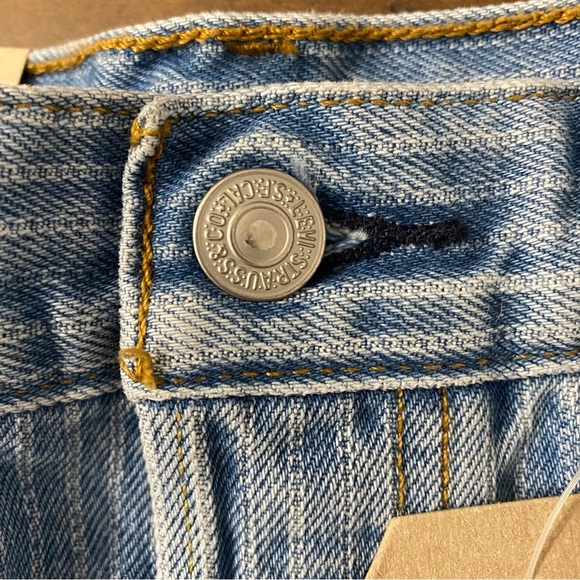 Levi's Striped 501 Original High Rise Cutoff Denim Shorts NWT W29 - Picture 3 of 7